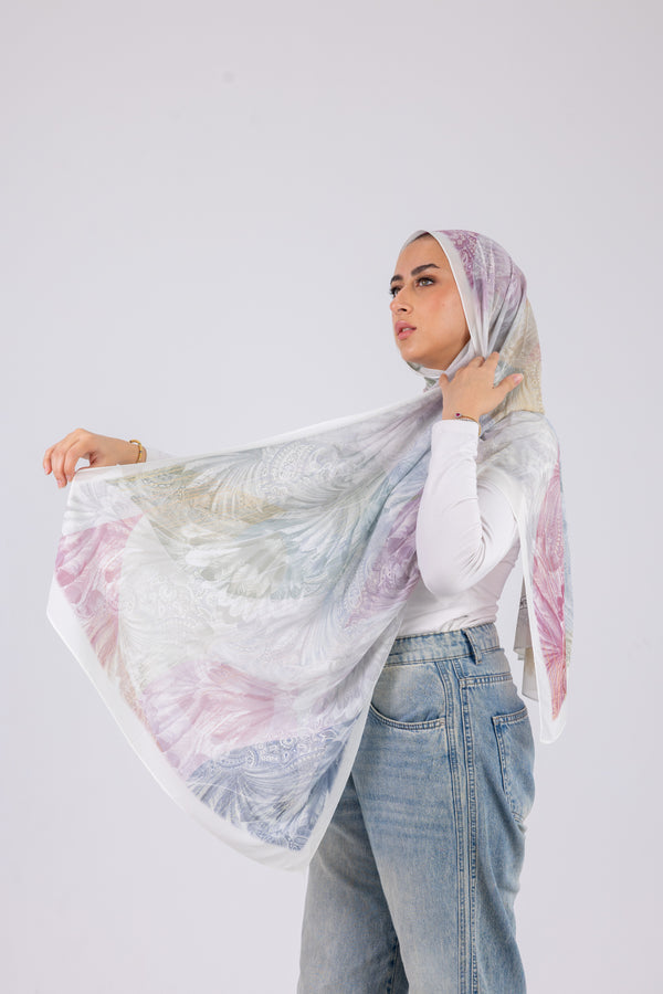 Pastel Feathers - Chiffon Printed