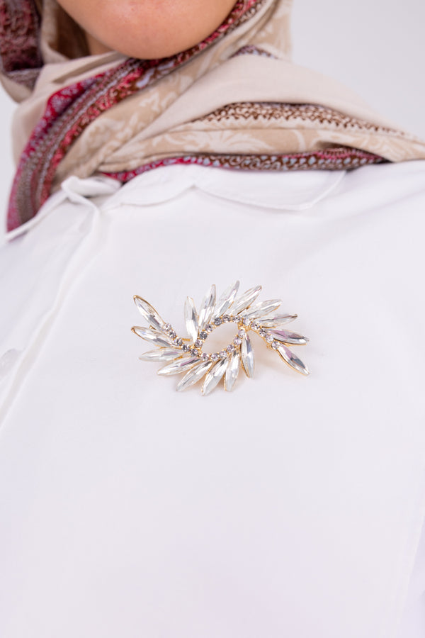 Crystal Laurel - Brooch