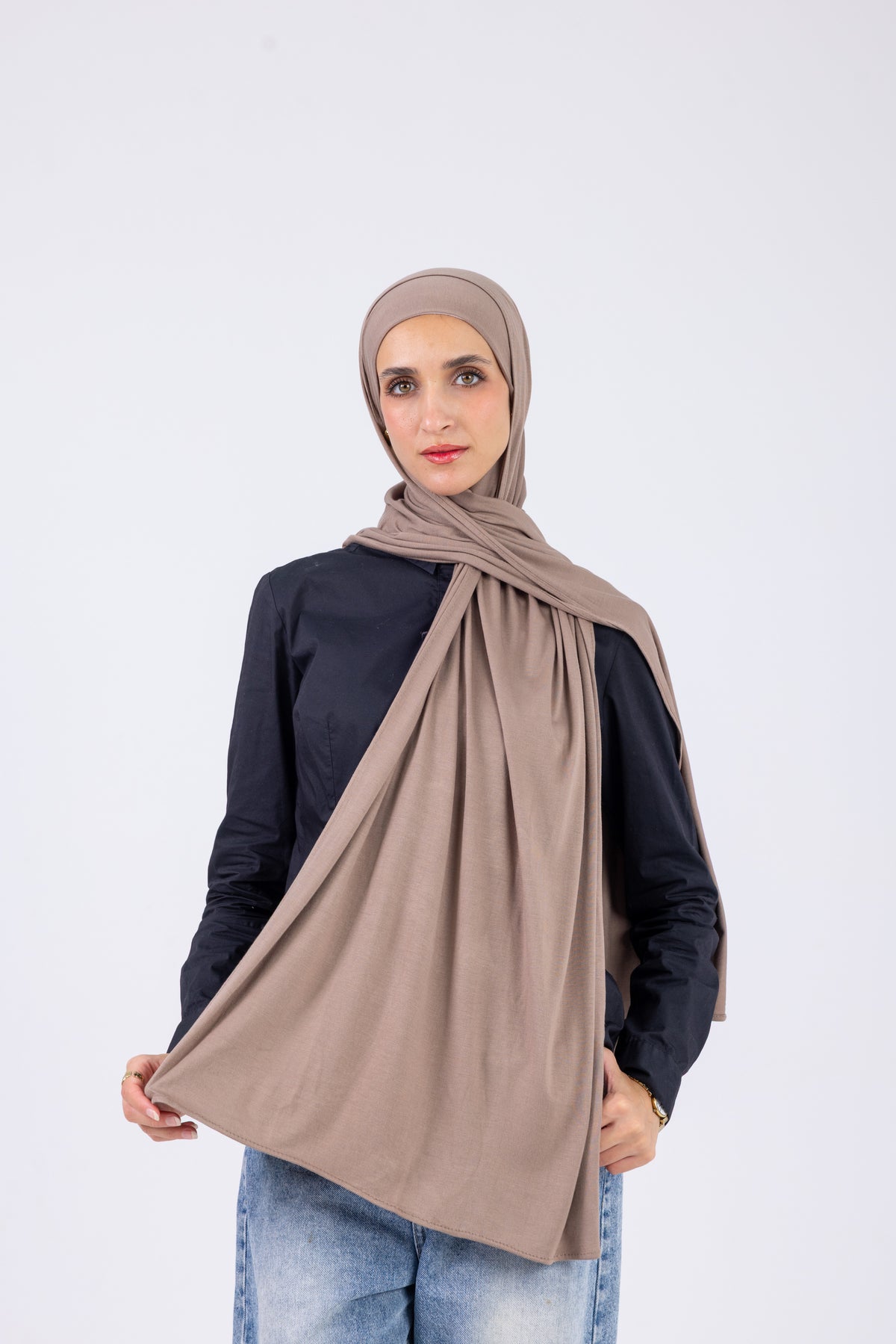 Mocha Taupe - Cotton Jill with bandana