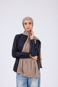 Mocha Taupe - Cotton Jill with bandana