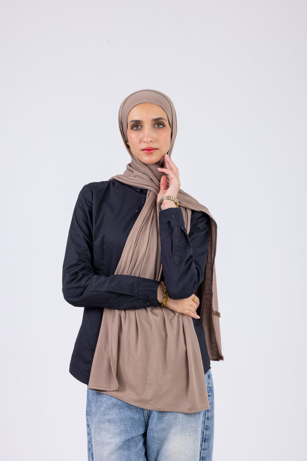 Mocha Taupe - Cotton Jill with bandana