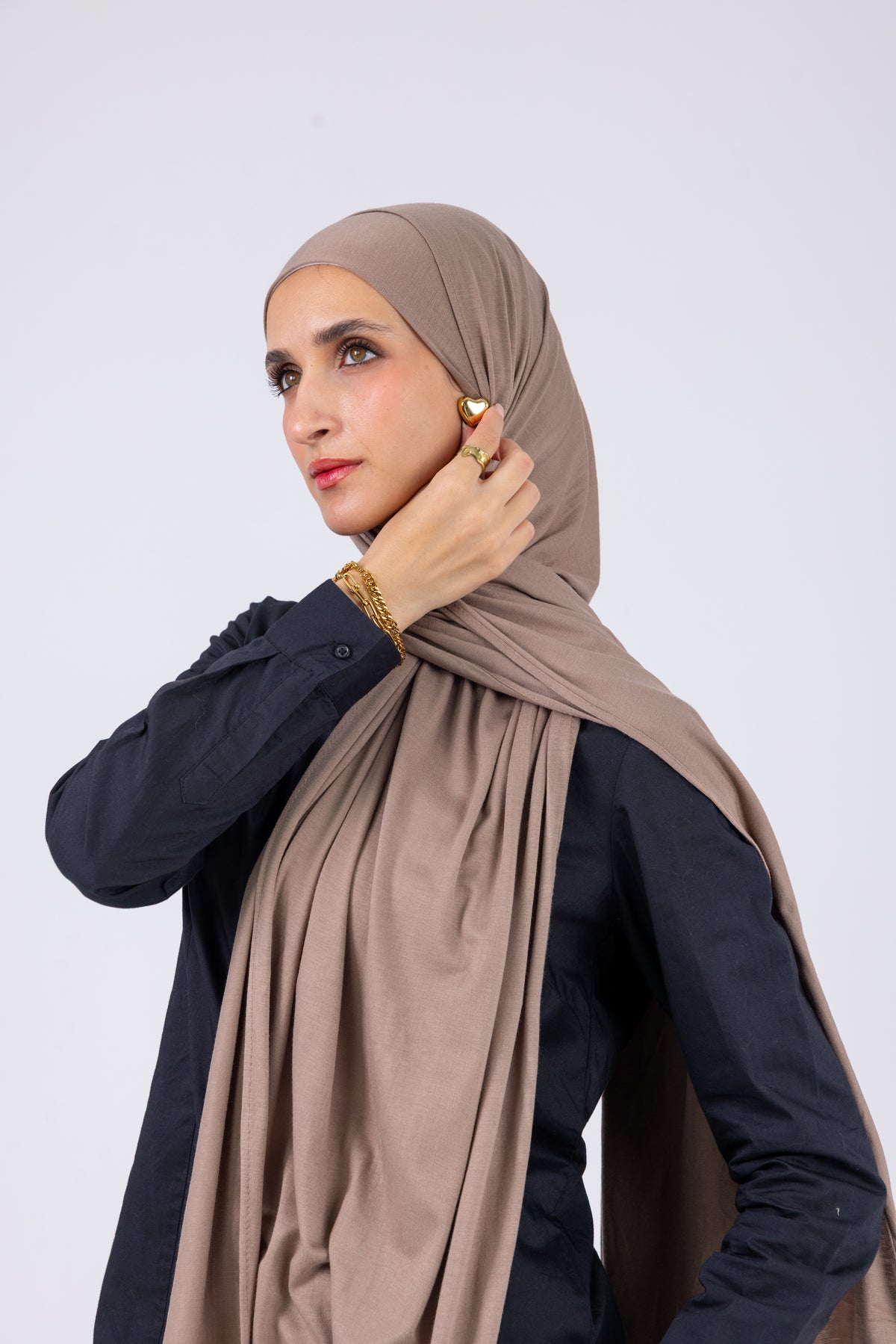 Mocha Taupe - Cotton Jill with bandana