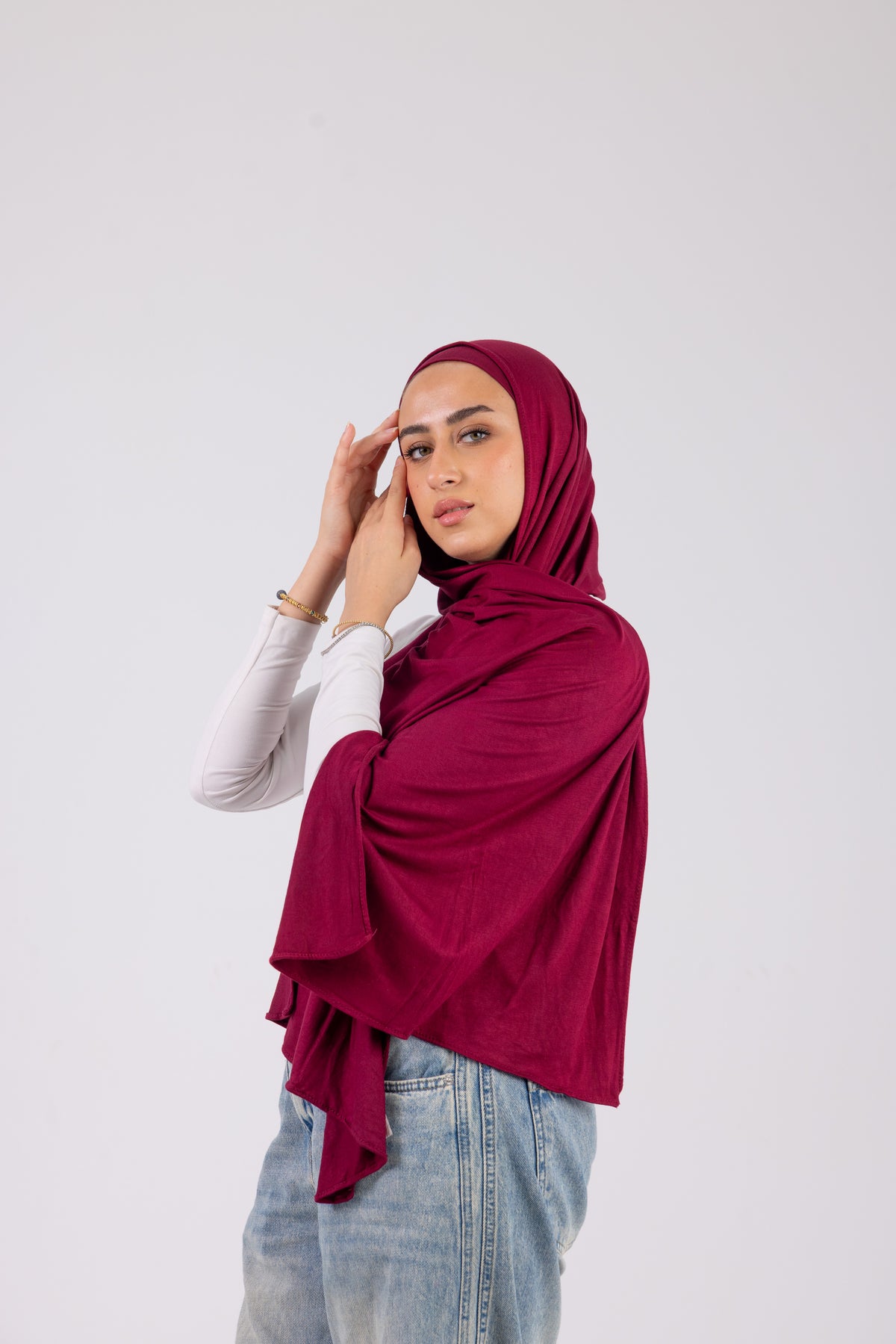 Berry Wine – Cotton Jill with bandana