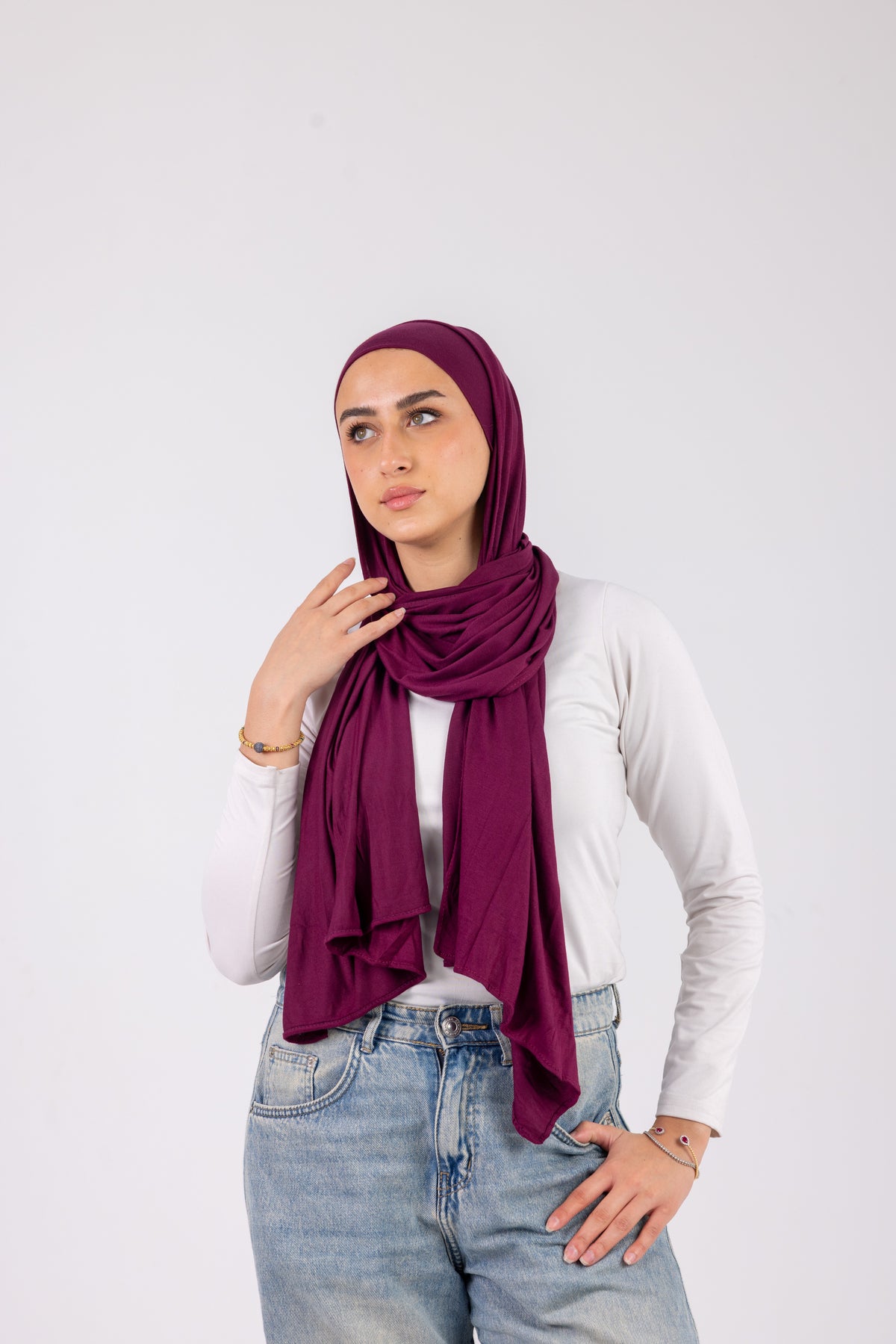 Mulberry Plum – Cotton Jill with bandana
