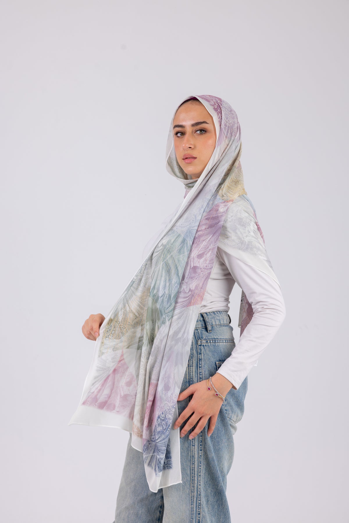 Pastel Feathers - Chiffon Printed