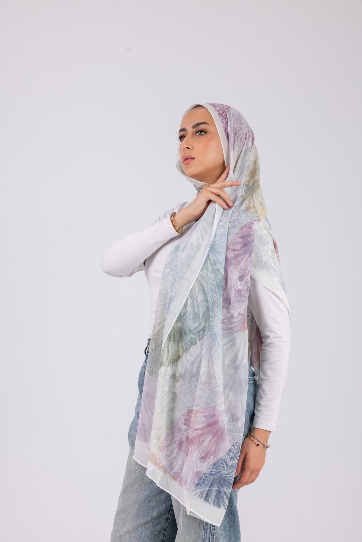 Pastel Feathers - Chiffon Printed