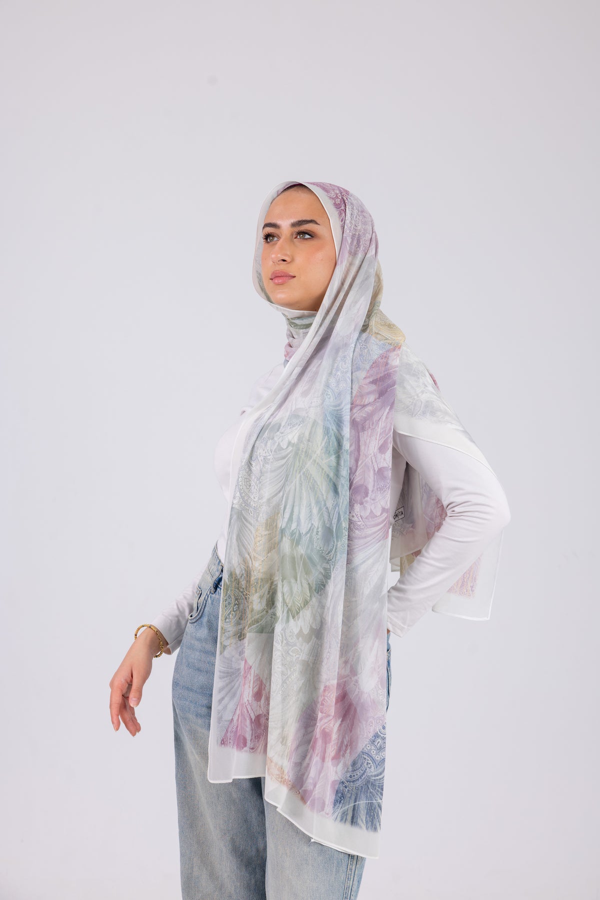 Pastel Feathers - Chiffon Printed