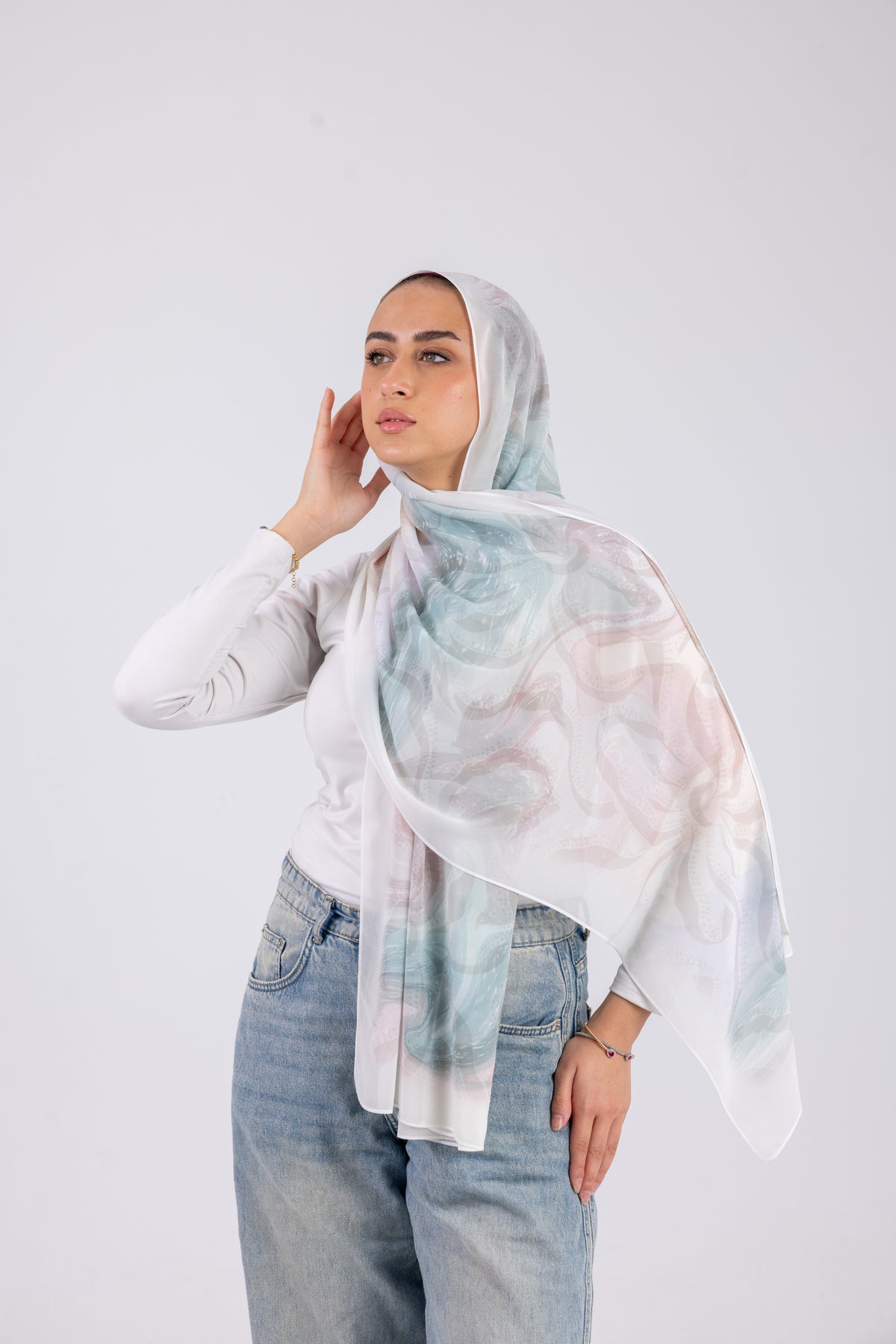 Sea Mist - Chiffon Printed