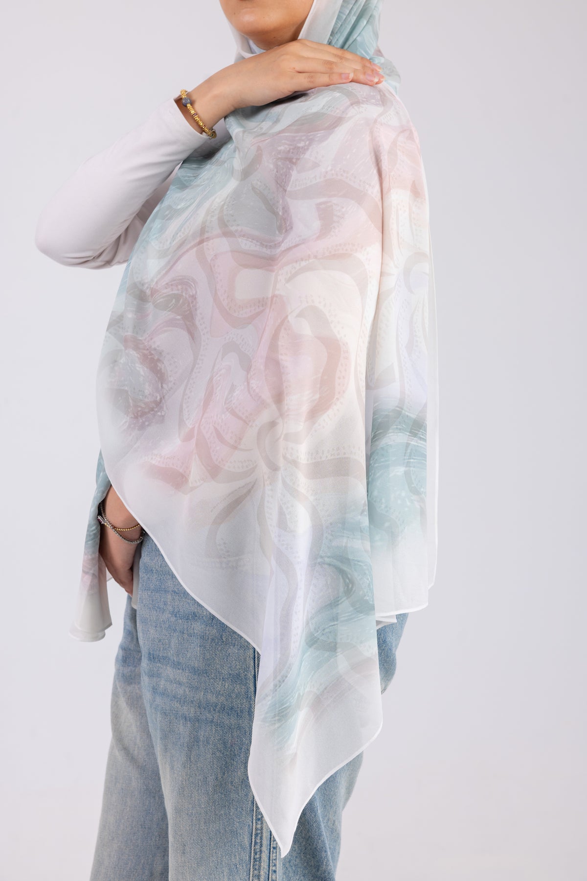 Sea Mist - Chiffon Printed