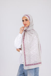 Burgundy Lattice - Chiffon Printed