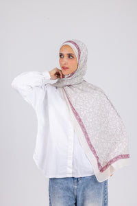 Burgundy Lattice - Chiffon Printed