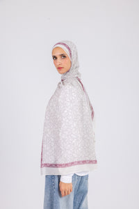 Burgundy Lattice - Chiffon Printed