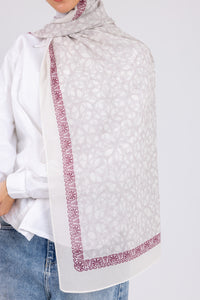 Burgundy Lattice - Chiffon Printed