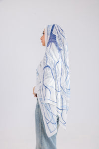 Azure Lines - Chiffon Printed
