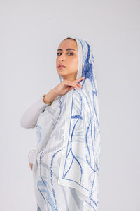 Azure Lines - Chiffon Printed
