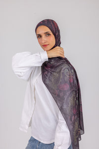 Midnight Paisley - Chiffon Printed