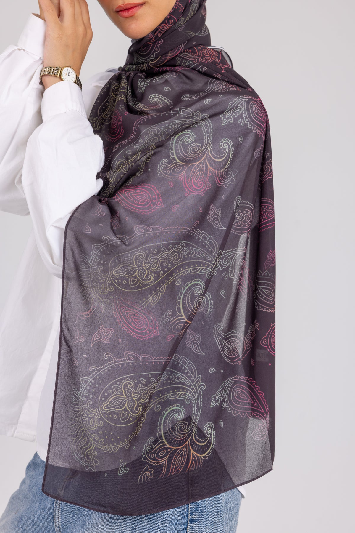 Midnight Paisley - Chiffon Printed