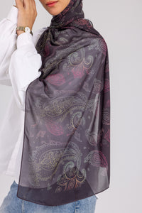 Midnight Paisley - Chiffon Printed