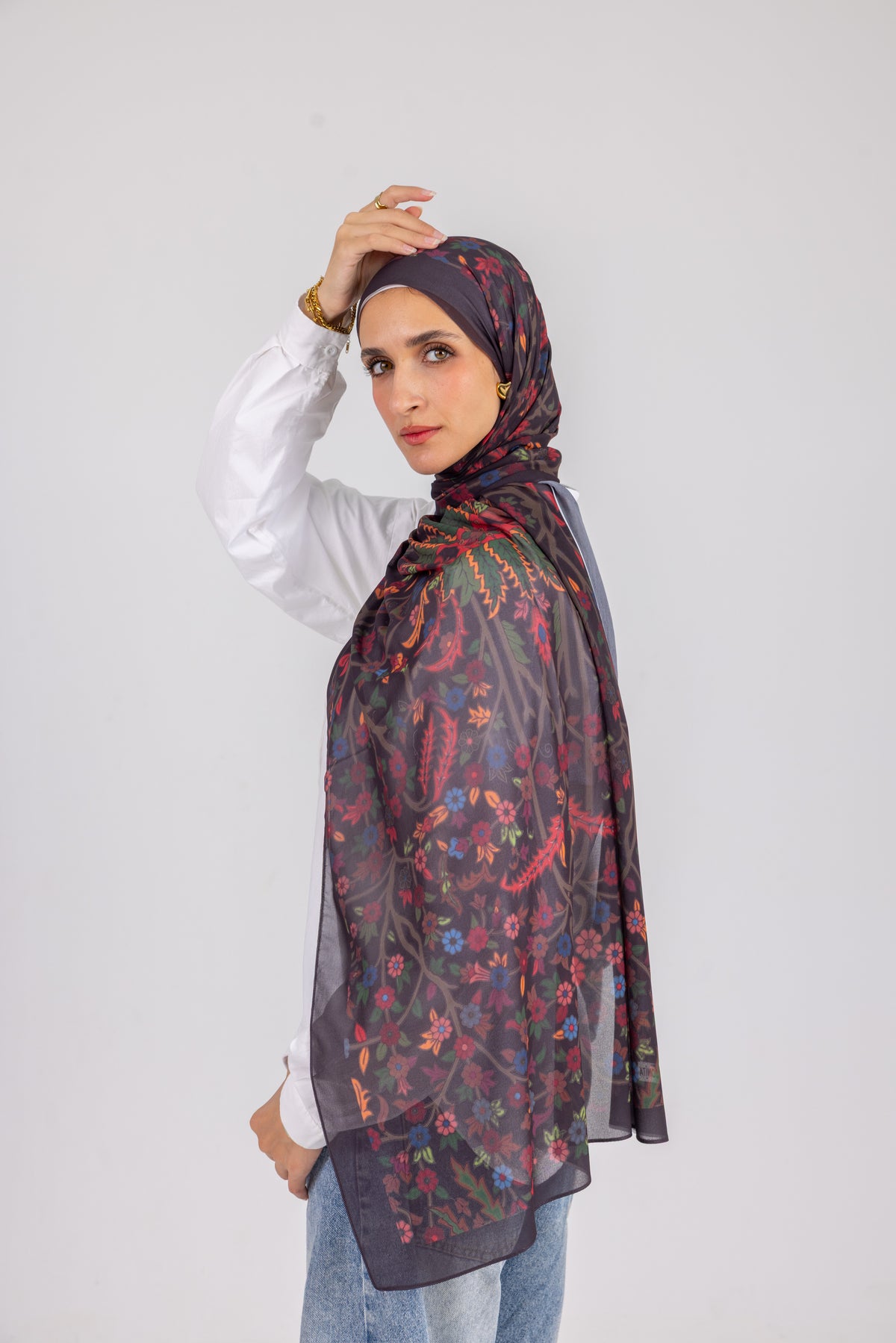 Midnight Meadow - Chiffon Printed