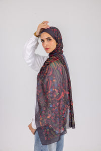 Midnight Meadow - Chiffon Printed