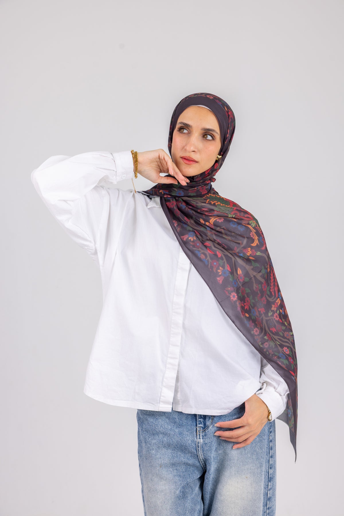 Midnight Meadow - Chiffon Printed