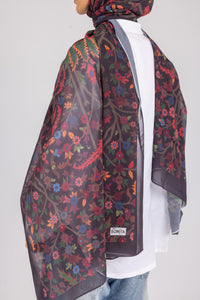 Midnight Meadow - Chiffon Printed