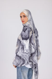 Grey & White - Modal Printed