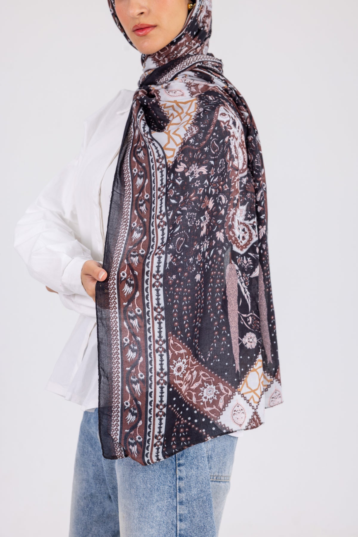 Brown Paisley - Modal Printed