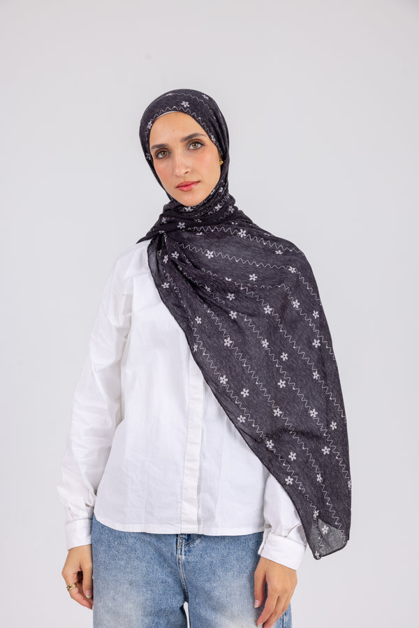 Black Floral - Modal Printed