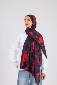 Crimson Bloom - Modal Printed