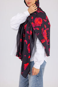 Crimson Bloom - Modal Printed
