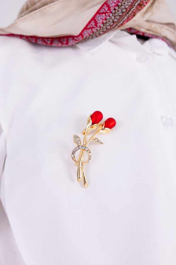 Crimson Tulip - Brooch