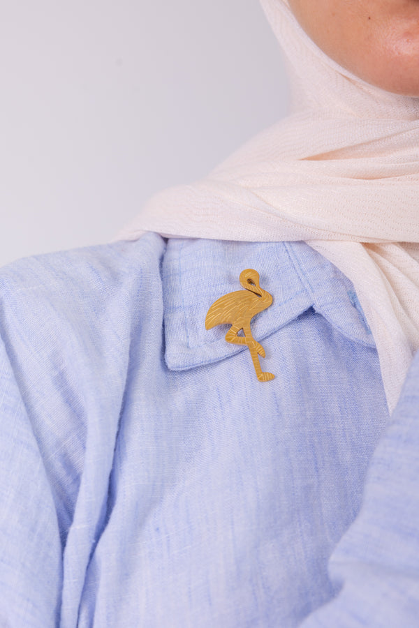 Golden Flamingo - Brooch