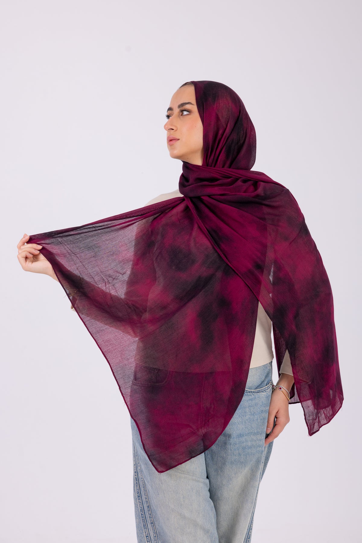 Tie Dye Burgundy - Modal Printed