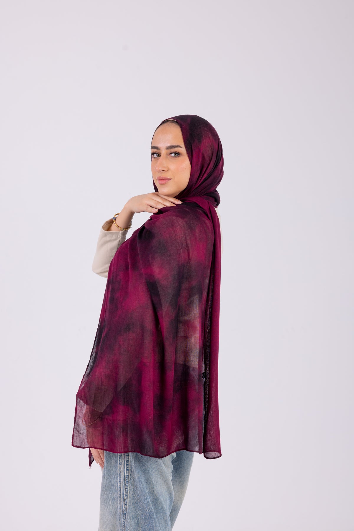 Tie Dye Burgundy - Modal Printed