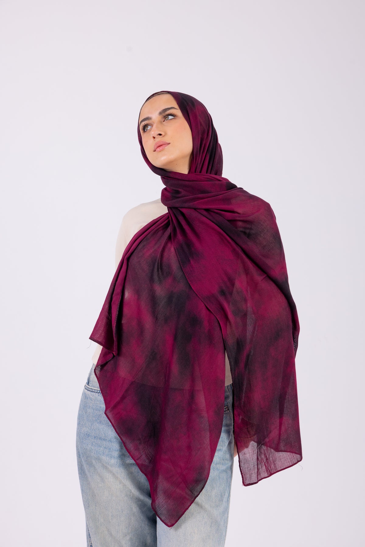 Tie Dye Burgundy - Modal Printed