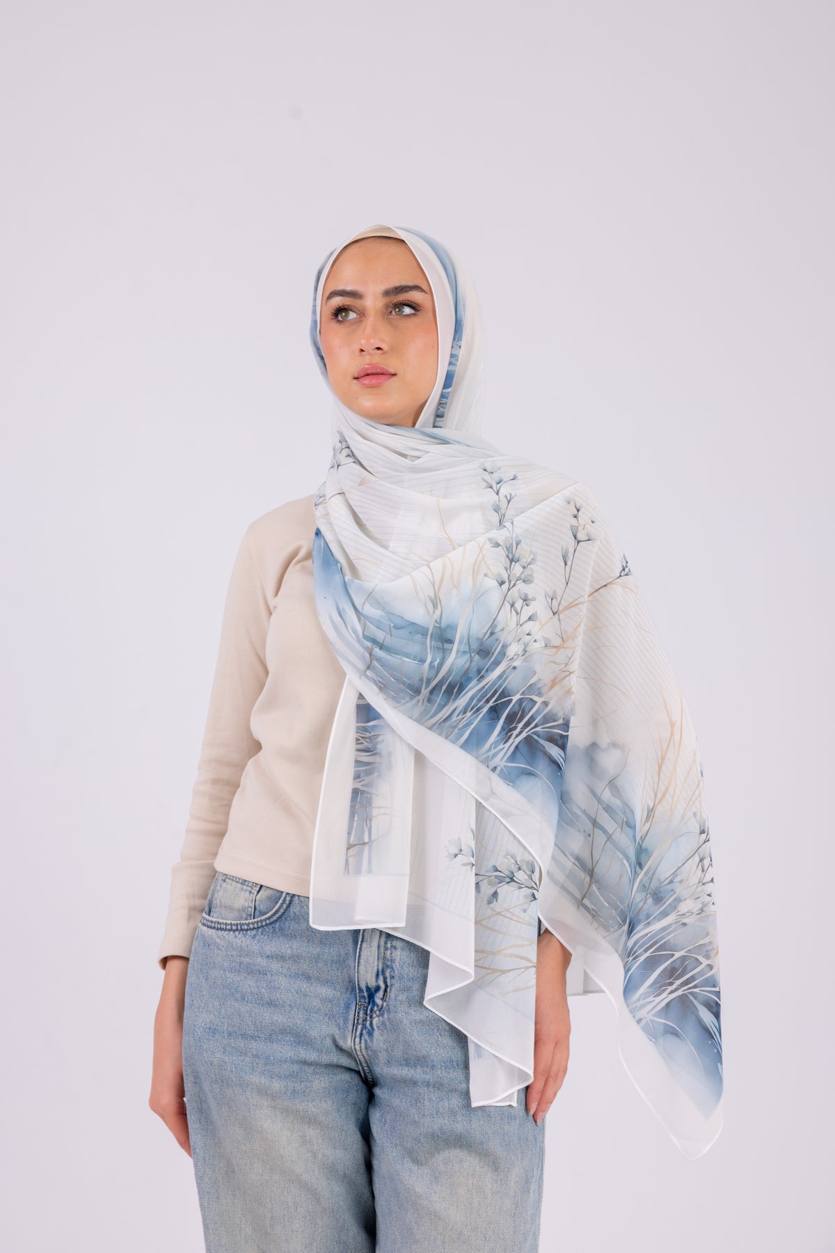 Winter Serenity - Chiffon Printed