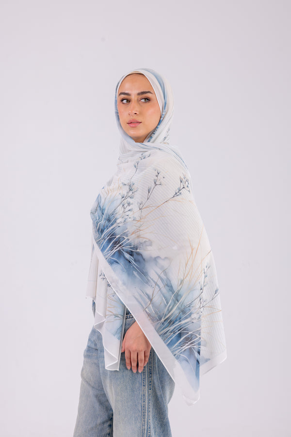 Winter Serenity - Chiffon Printed