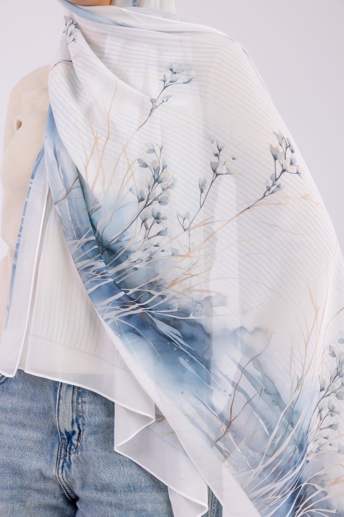Winter Serenity - Chiffon Printed