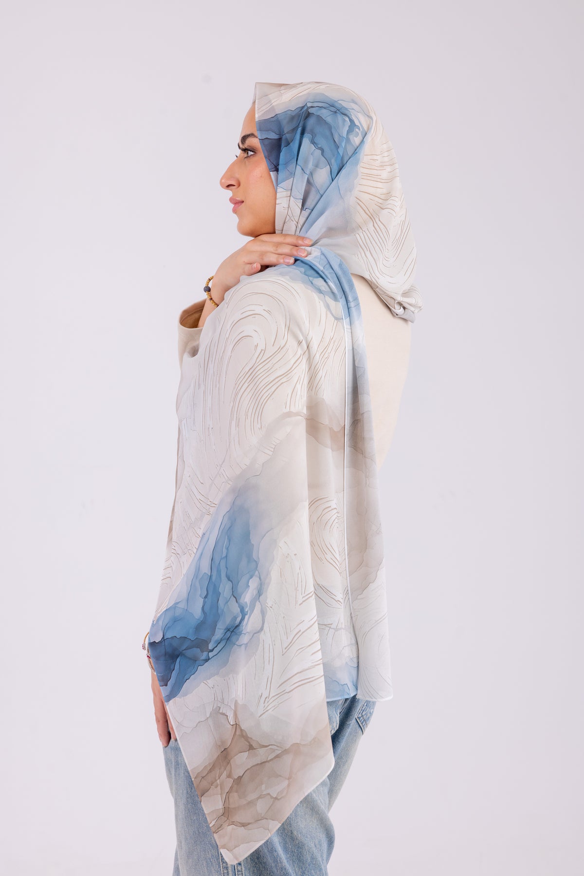 Azure Horizon - Chiffon Printed